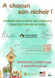 Affiche atelier nichoirs à l'herberie de la saulx