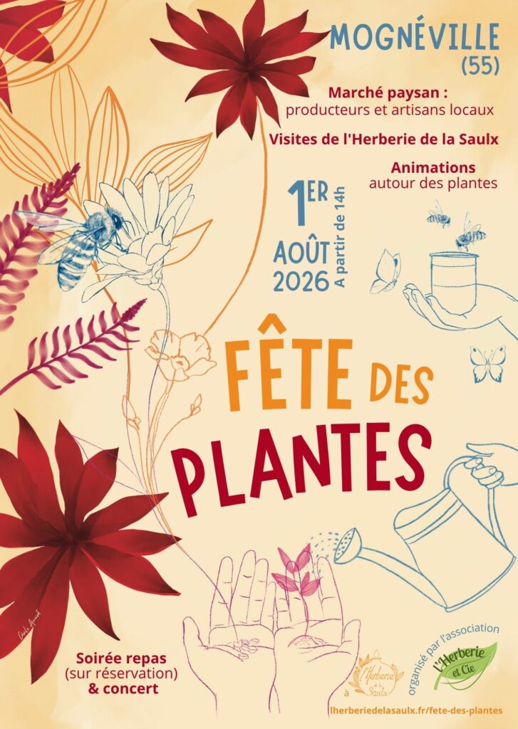 affiche fête des plantes 2026 à l'herberie de la saulx